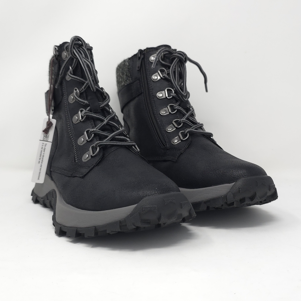 CLIFFS BY WHITE MOUNTAIN Cushioned Lace Up City Hiker Sneaker Boot Black 7.5M - Picture 2 of 11